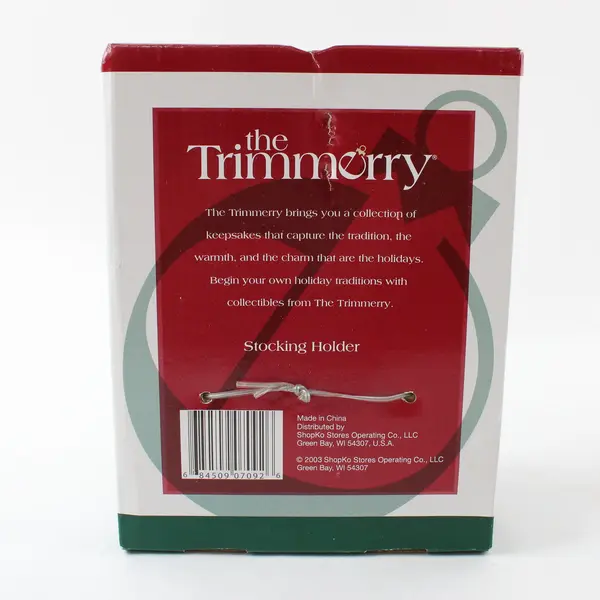 Lot of 2 The Trimmery Gold Tone Stocking Holder with 3"x3" Photo Frame
