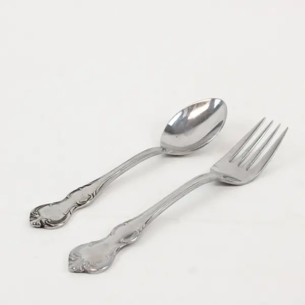 Set of 2 Reed & Barton La Femme Stainless Flatware (Salad Fork + Soup Spoon)