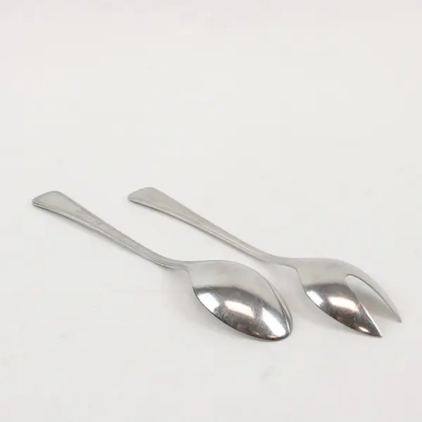Set of 2 WMF Den Haag Cromargan Serving Spoon & Fork Stainless Steel