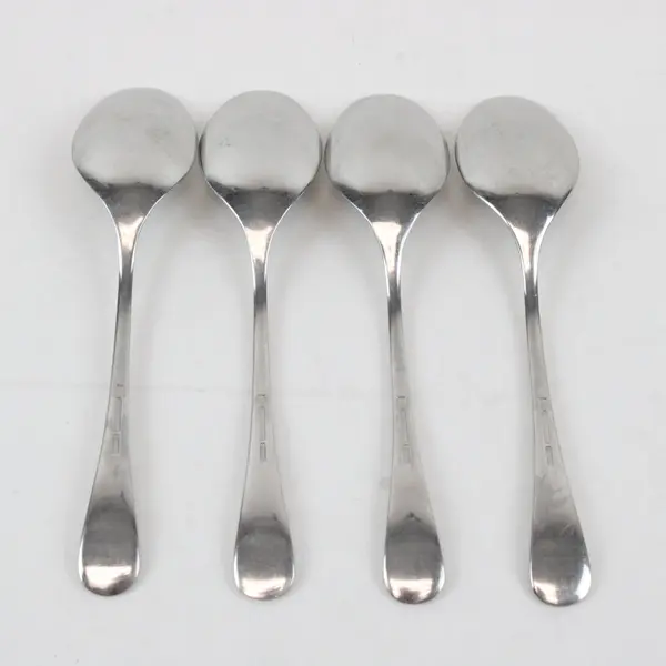 Lot of 4 WMF Flatware Del Sol Stainless Steel Place/Oval Soup Spoons
