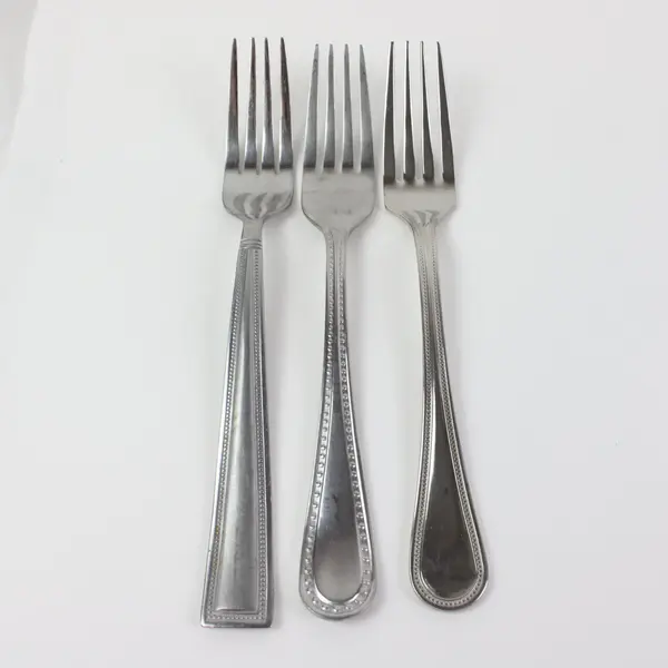 5pc Mixed Beaded SS Flatware 3 Forks 1 Spoon 1 Teaspoon Amazon Basics WNK Int'l