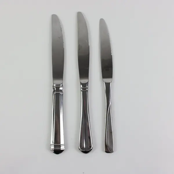 Set of 3 Mismatched Mikasa Pfaltzgraff Stainless Steel Dinner Knives