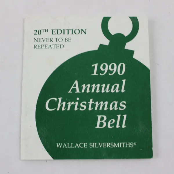 VTG Wallace Silversmiths 1990 Annual Christmas Bell 20th Edition 3" Tall w/Box 