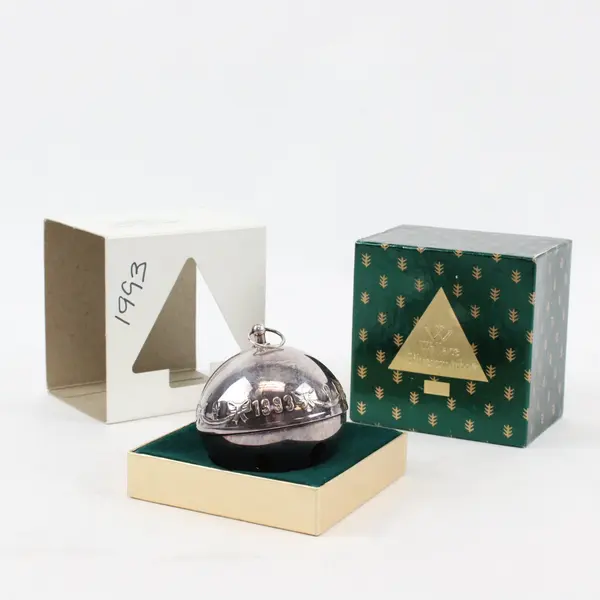 Vintage Wallace Silversmiths 1993 Annual Christmas Bell 3" Tall Original Box