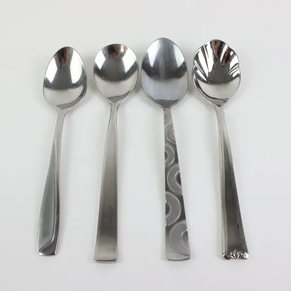 Set of 4 Mismatched Stainless Steel Spoons Sugar Spoon Assorted Brands
