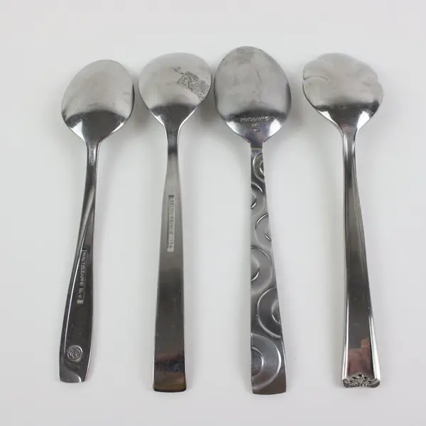 Set of 4 Mismatched Stainless Steel Spoons Sugar Spoon Assorted Brands
