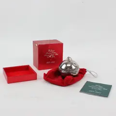 VTG Wallace Silversmiths 1995 Annual Christmas Bell 25th Edition 3" Tall w/Box 