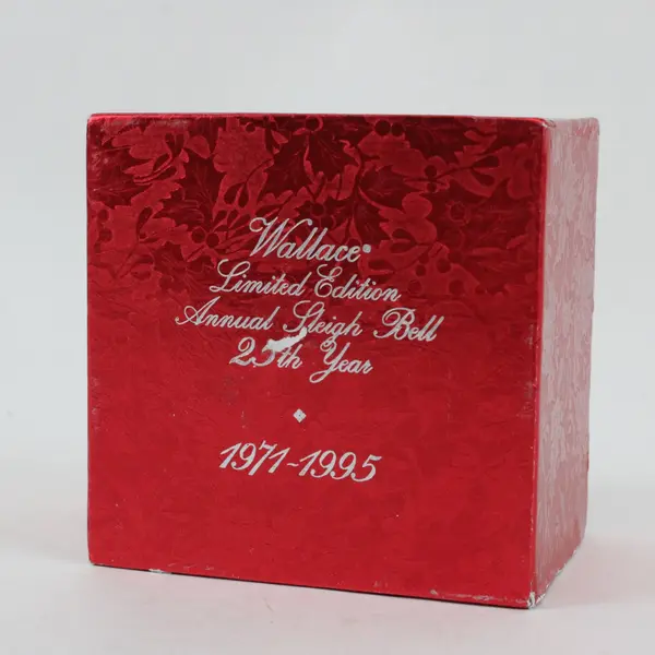 VTG Wallace Silversmiths 1995 Annual Christmas Bell 25th Edition 3" Tall w/Box 