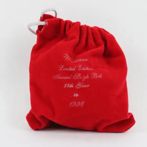 Wallace Silversmiths 1998 Annual Christmas Sleigh Bell 3in Original Box Felt Bag