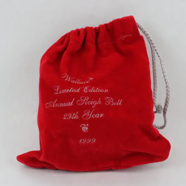 Wallace Silversmiths 1999 Annual Christmas Sleigh Bell 3in Orig Box Felt Bag