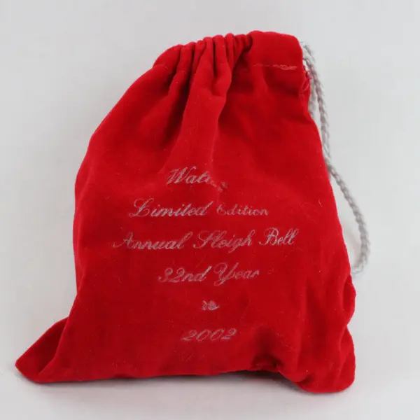 VTG Wallace Silversmiths 2002 Annual Christmas Sleigh Bell Ornament Box/Felt Bag
