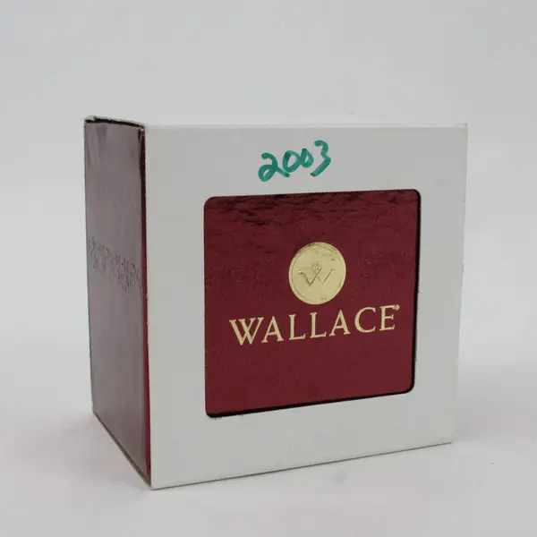 VTG Wallace Silversmiths 2003 Annual Christmas Bell 3" T Original Box Felt Bag
