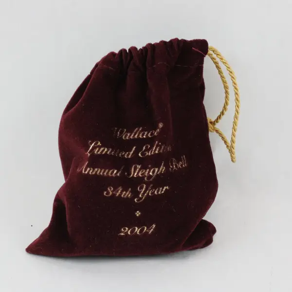 Wallace Silversmiths 2004 Annual Christmas Sleigh Bell 3in Box Felt Bag