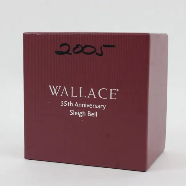 Wallace Silversmiths 2005 35th Anniversary Annual Christmas Bell 3" Box Bag