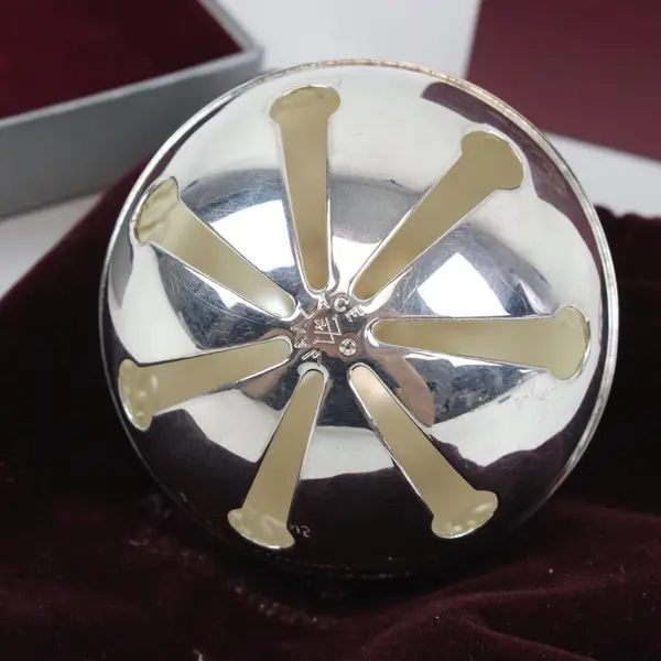 Wallace Silversmiths 2005 35th Anniversary Annual Christmas Bell 3" Box Bag