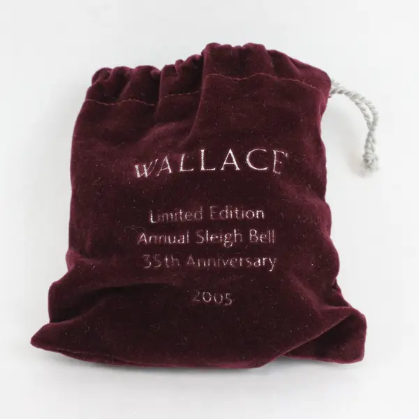 Wallace Silversmiths 2005 35th Anniversary Annual Christmas Bell 3" Box Bag