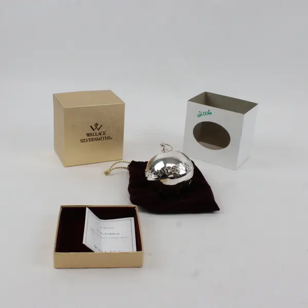 Wallace Silversmiths 2006 Annual Xmas Silver-Plated Sleigh Bell 3" Ornament