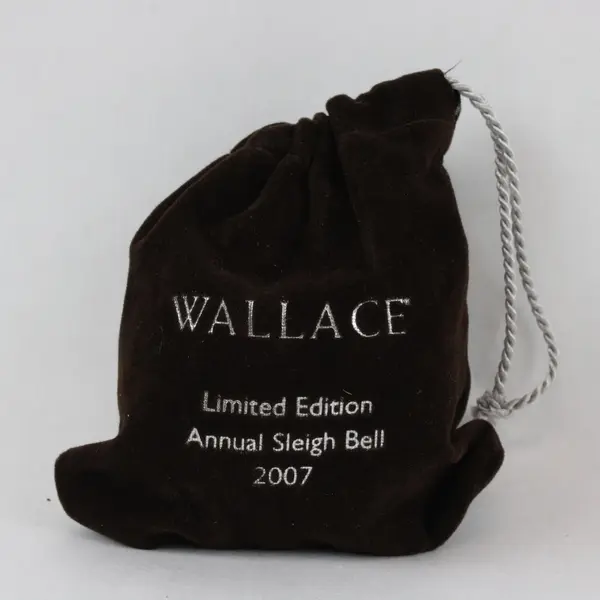 Wallace Silversmiths 2007 Annual Christmas Bell 3" Tall Original Box Felt Bag