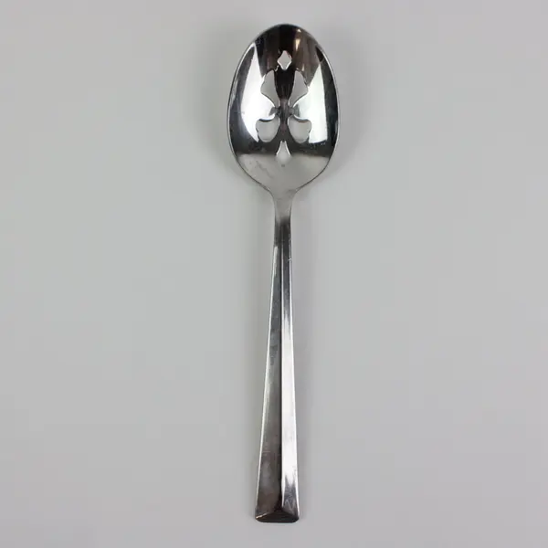 Pfaltzgraff Devon Stainless Steel 18/8 Glossy Pierced Serving Spoon 8 1/4"