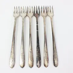 Lot of 6 Oneida Vintage Royal Rose Silverplate Cocktail/Seafood Forks 6 1/8"