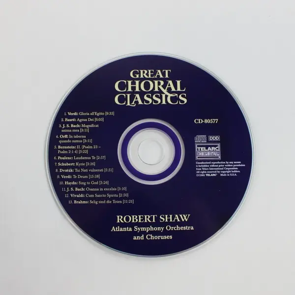 Great Choral Classics Robert Shaw CD Classical Choral Music