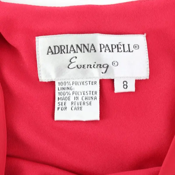 NWT Adrianna Papell Floral Embroidered Sequined Beaded Red Dress Women's 8