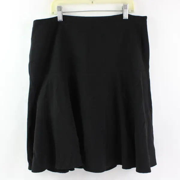 White House Black Market Black Knee Length Skater Skirt Womens Size 8