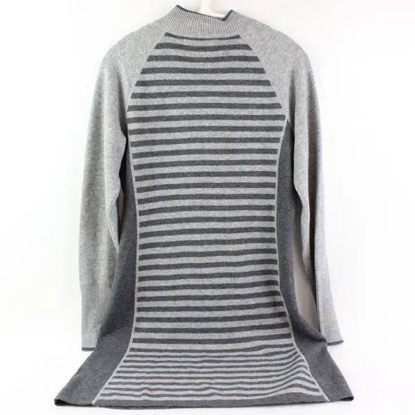 Title Nine Women's Gray Striped Sweater Dress Medium