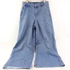 BCBGeneration Medium Wash High Rise Wide Leg Trouser Raw Hem Juniors Size 5