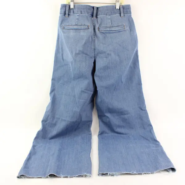 BCBGeneration Medium Wash High Rise Wide Leg Trouser Raw Hem Juniors Size 5