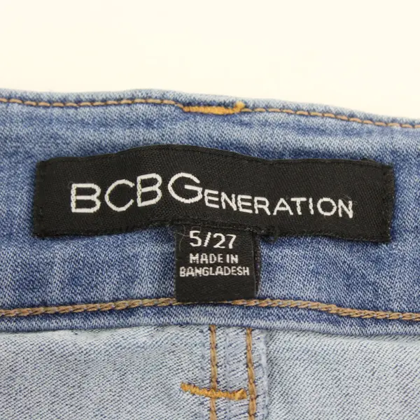 BCBGeneration Medium Wash High Rise Wide Leg Trouser Raw Hem Juniors Size 5