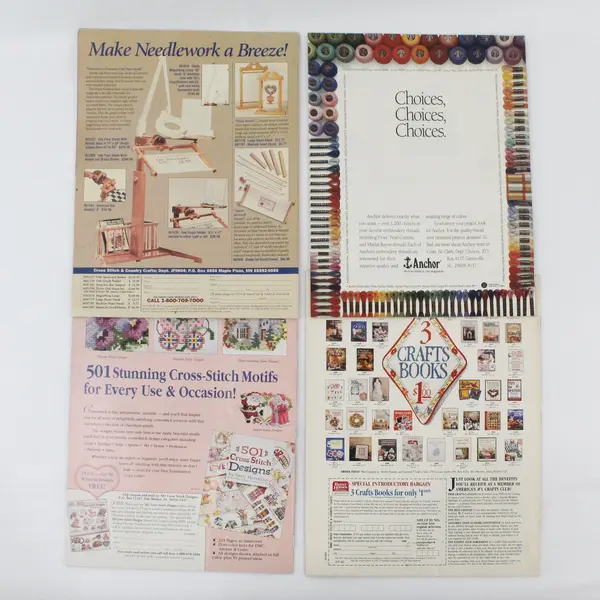 Lot of 4 Better Homes and Gardens Cross Stitch & Country Crafts 1993-1996 Good