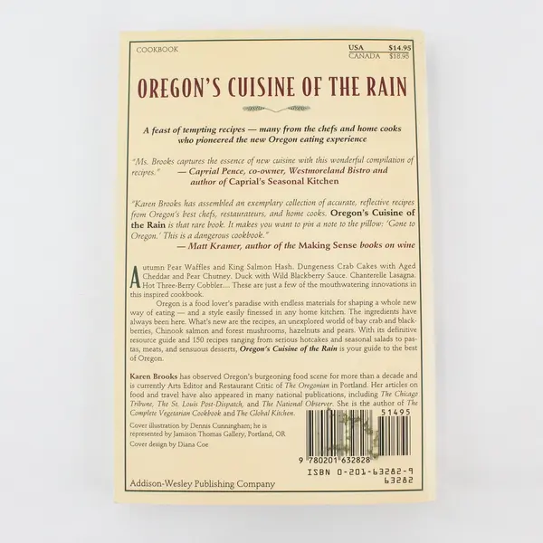 VTG Oregon's Cuisine of the Rain Lush Farm Foods Karen Brooks 1st Printing 1993