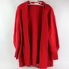 Vintage Audriana Red Open-Front Shoulder Pad Cardigan Womens XL