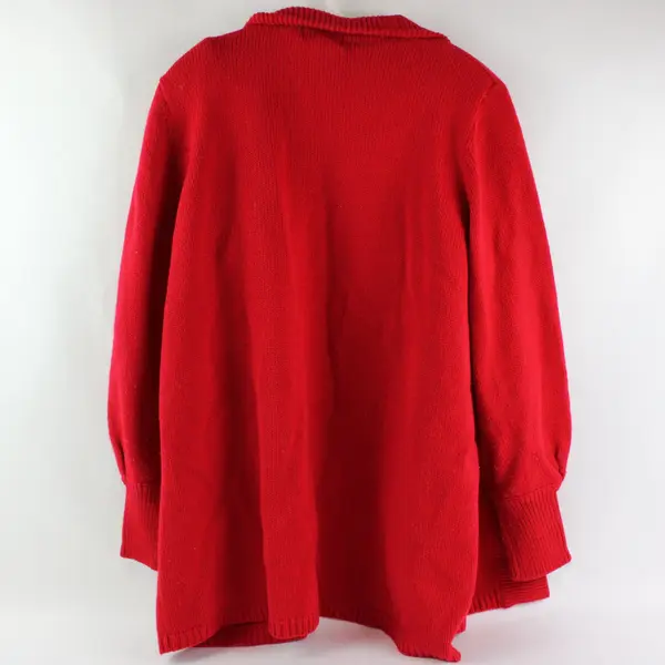 Vintage Audriana Red Open-Front Shoulder Pad Cardigan Womens XL