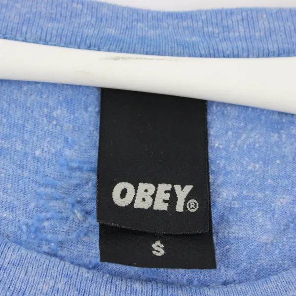 Obey Records Blue Short Sleeve Men's Graphic T-Shirt Size S
