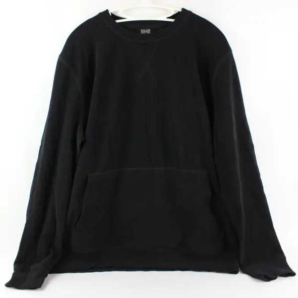 Mono B L Black Ribbed Crewneck Pullover Sweatshirt STYLE MTA087 PN#162774