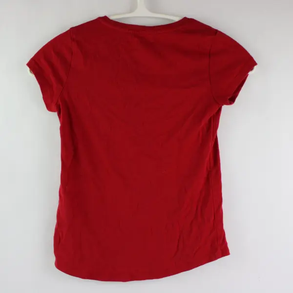 Wonder Nation Girls M 7-8 Red Gold Glitter Tiger Graphic Tee