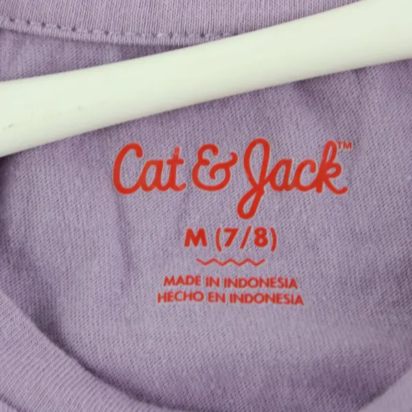 Cat & Jack Girls Sequin Snowflake Tee Lavender Purple Medium 7-8