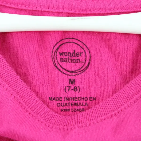 Wonder Nation Girls Hot Pink Long Sleeve T-Shirt Size M 7/8