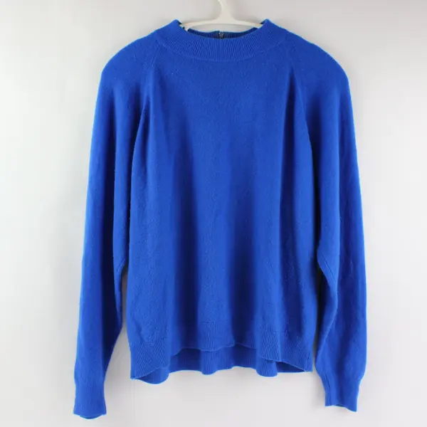 Vintage Designers Originals Cobalt Blue Women's Quarter Zip Sweater Sz 44