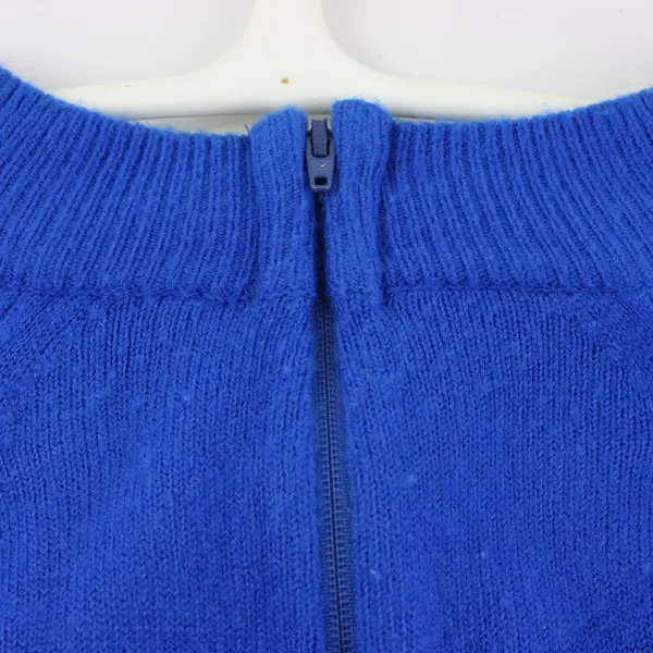 Vintage Designers Originals Cobalt Blue Women's Quarter Zip Sweater Sz 44