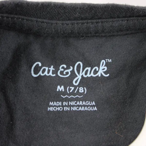 Cat & Jack Girls Sparkly Heart Graphic Long Sleeve Tee Med 7-8