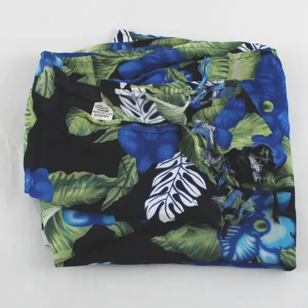 Hibiscus Collection Hawaii Floral Print Black Scarf 20x64