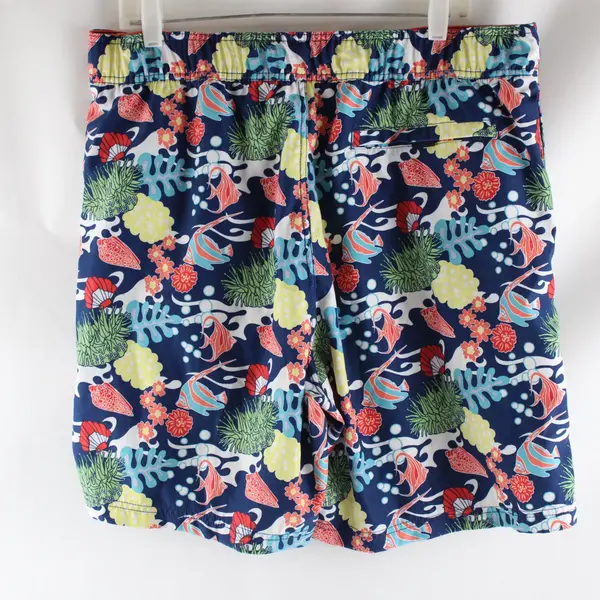 Nautica Men's Large Multicolor Reef Fish Print Board Shorts
