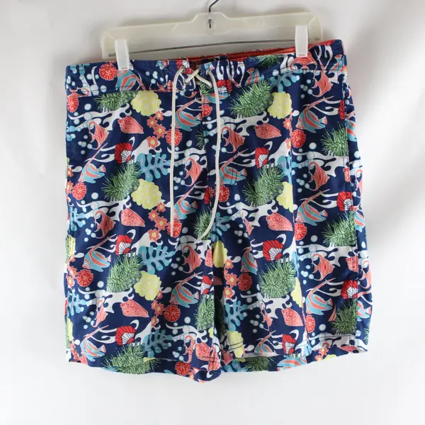 Nautica Men's Large Multicolor Reef Fish Print Board Shorts