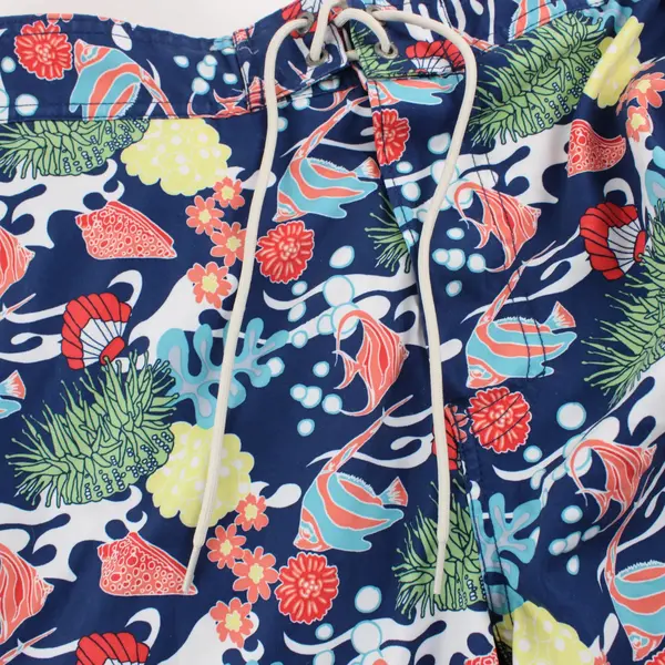 Nautica Men's Large Multicolor Reef Fish Print Board Shorts