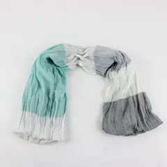Sheer Mint Green White Gray Striped Infinity Loop Scarf Women
