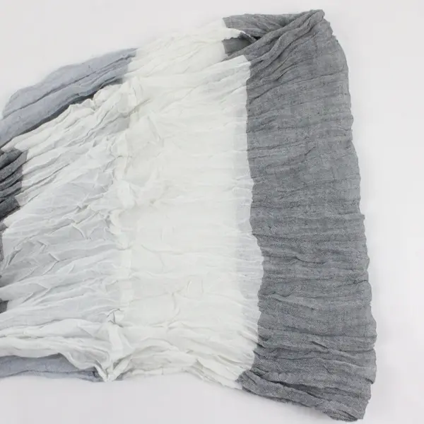 Sheer Mint Green White Gray Striped Infinity Loop Scarf Women