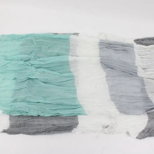 Sheer Mint Green White Gray Striped Infinity Loop Scarf Women
